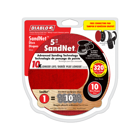 Diablo 125mm Orbital Sandnet Discs 10 Pack - 320 Grit - Clog-Reducing Design - SuperSaverAU - view 1