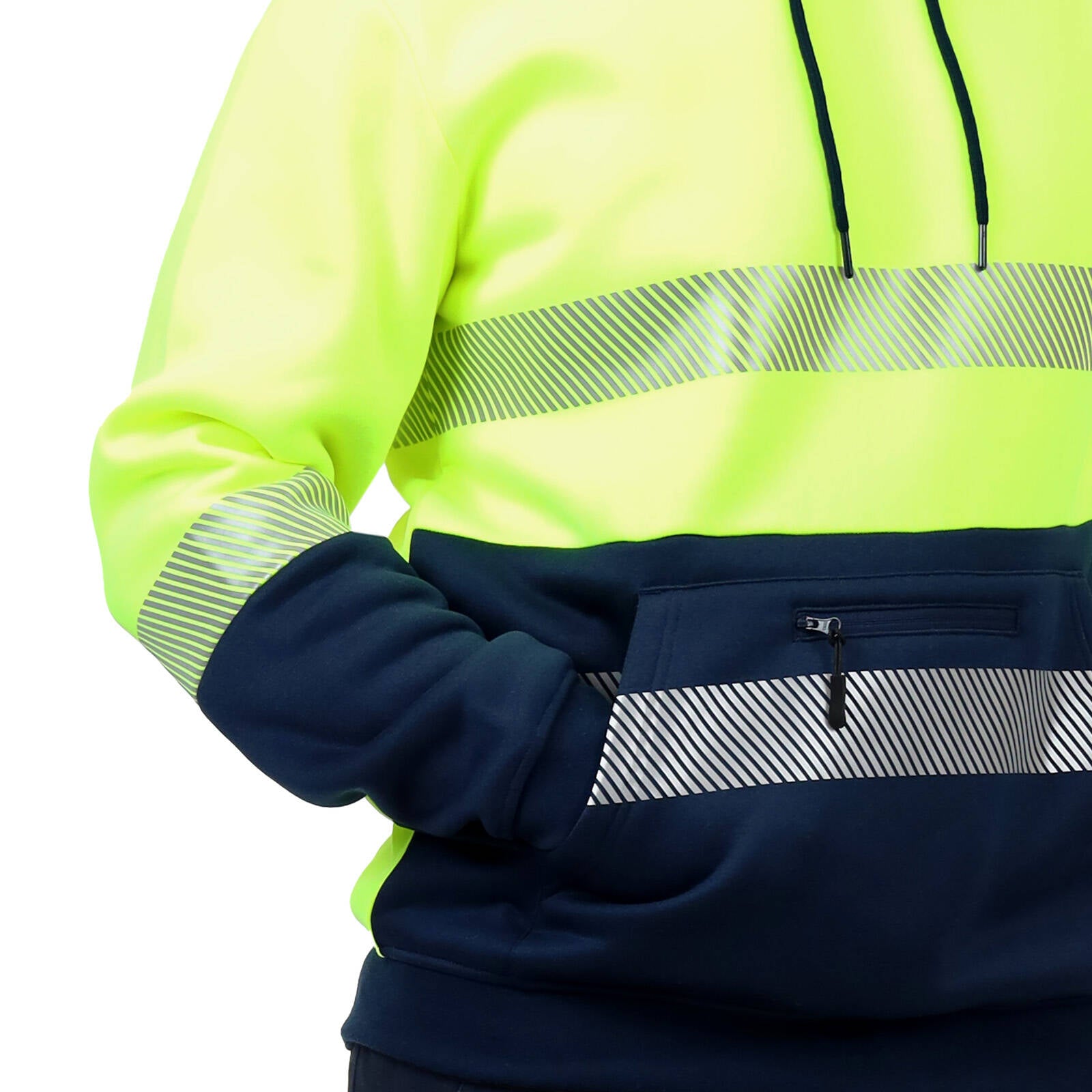Citeco Yellow Hi Vis Taped Hoodie - Men's Reflective Polyester, Medium