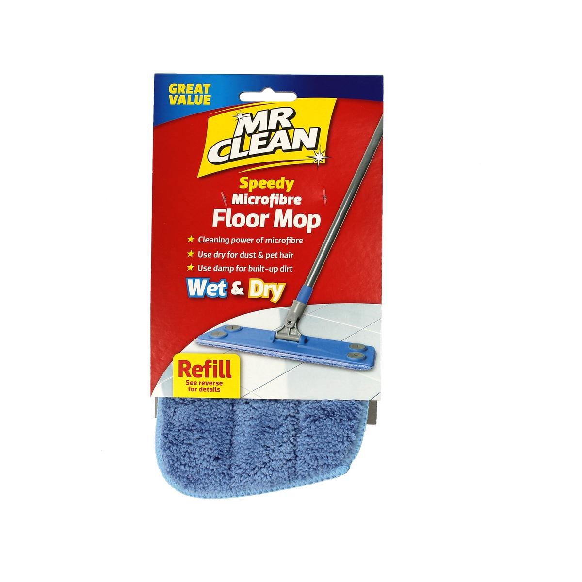 Mr Clean Speedy Microfibre Floor Mop Refill - 100% Microfibre - Streak Free - SuperSaverAU - view 1