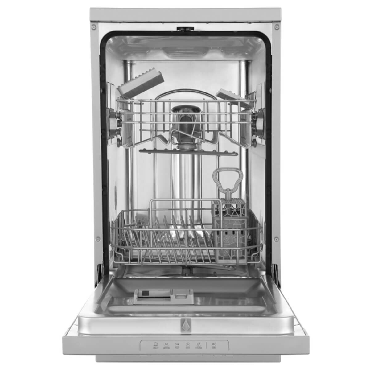 Haier 45cm Compact Freestanding Dishwasher - 10 Place Settings - Silver - Hygiene Wash - HDW10F1S1