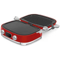 Smeg 50s Style Countertop Multifunctional Grill - Red, 2000W, Ceramic Plates, Drip Tray - MGF01RDAU