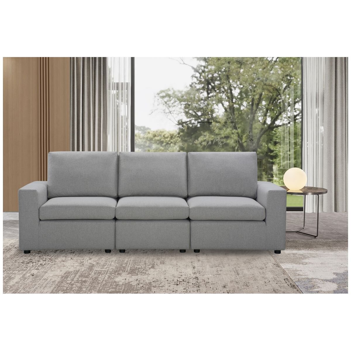 Ostro Furniture Athena 3 seater sofa - wide arm design with soft stitch detailing and foam seating - 27006000