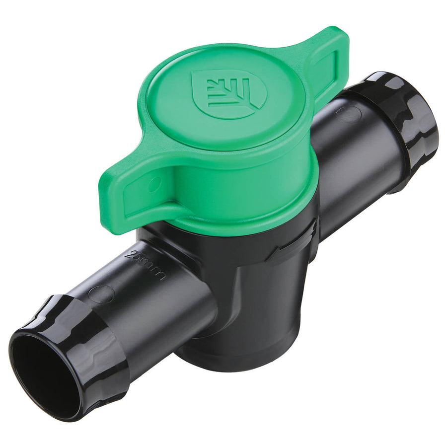 Pope 25mm In-Line Barbed Tap - Black Poly Irrigation Flow Control