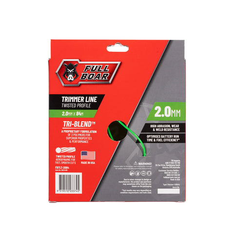 Full Boar 2.0mm x 84m Twisted Profile Trimmer Line - Whipper Snipper Cord