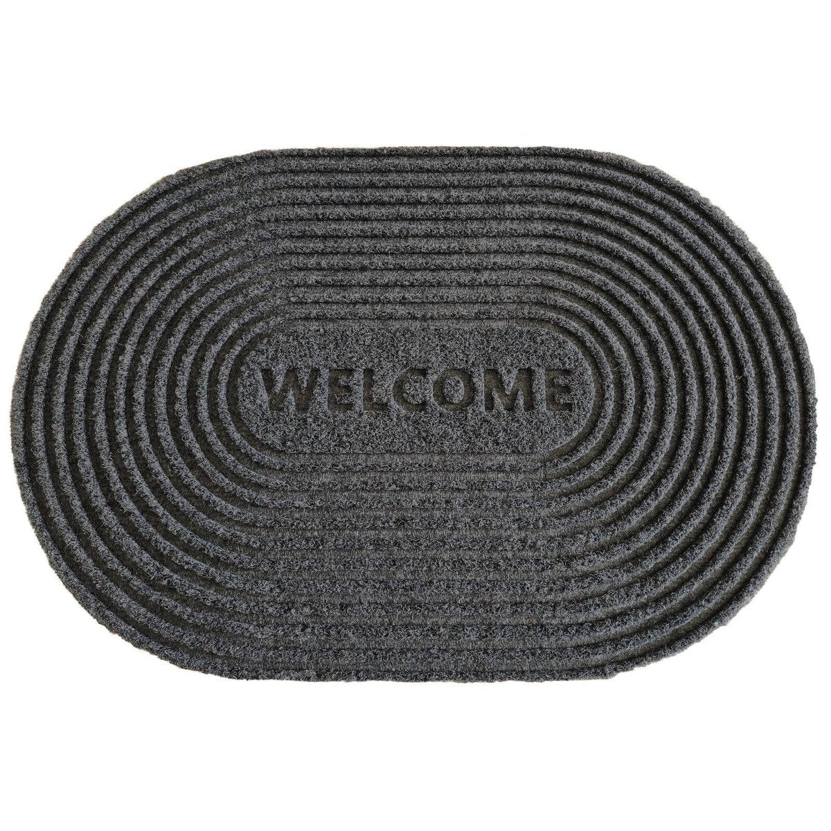 Maxfind Charcoal Oval Scraper Doormat 40x60cm - Eco-Friendly, Durable - SuperSaverAU - view 1
