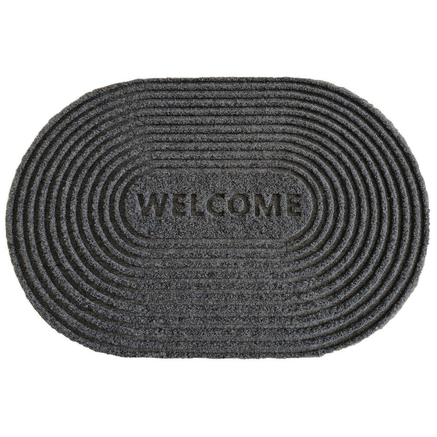 Maxfind Charcoal Oval Scraper Doormat 40x60cm - Eco-Friendly, Durable - SuperSaverAU - view 1