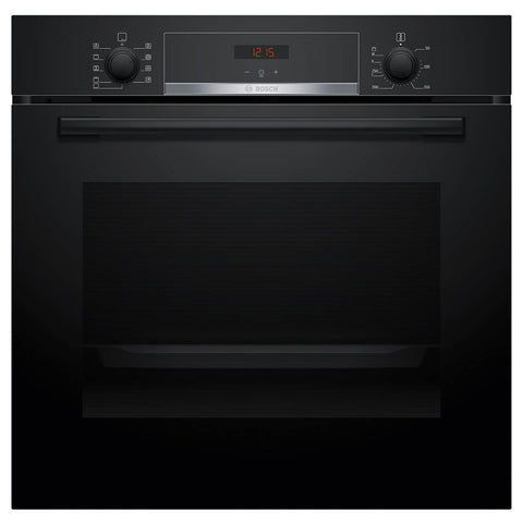 Bosch Series 4 60cm Built-In Electric Oven - 71L, 3D Hotair, EcoClean Direct, Black - HBA534BB3A