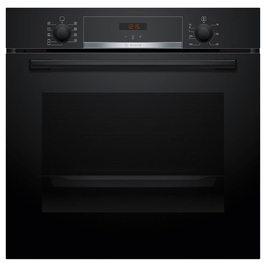 Bosch Series 4 60cm Built-In Electric Oven - 71L, 3D Hotair, EcoClean Direct, Black - HBA534BB3A
