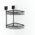 Fusion-Loc 26kg Black Matte Suction Double Corner Shower Caddy - SuperSaverAU - view 3