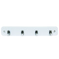 Mode Key Rack - 4 Brushed Nickel Hooks - White Board - Durable Design - SuperSaverAU - view 1