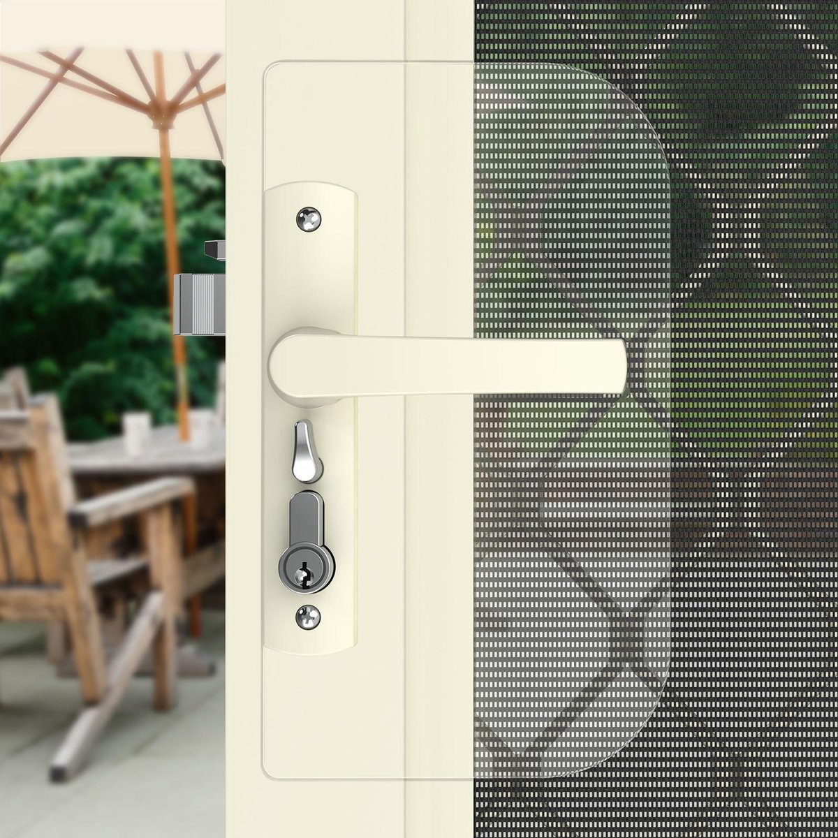 Rolltrak Keyed Hinged Screen Door Lock - 50mm - Alloy - Primrose Finish - SuperSaverAU - view 3