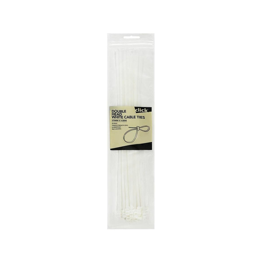 Click Double Headed Cable Tie - 370mm - Nylon - UV Resistant - 25 Pack - SuperSaverAU - view 1