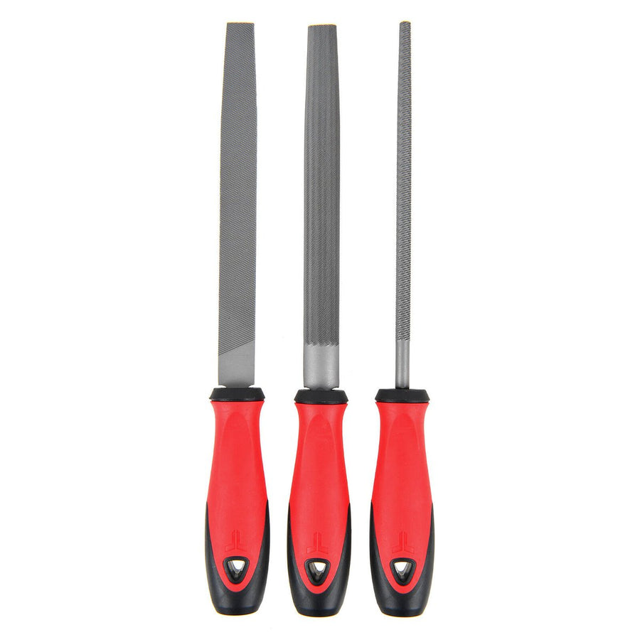 Trojan 3 Piece File Set - 200mm Flat, Half Round & Round Files - Durable Steel - SuperSaverAU - view 1