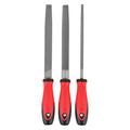 Trojan 3 Piece File Set 200mm Flat, Half Round and Round in Hardened Steel