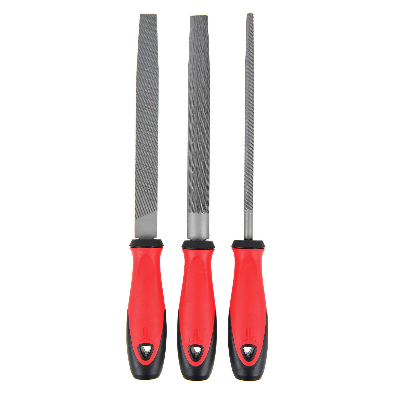 Trojan 3 Piece File Set 200mm Flat, Half Round and Round in Hardened Steel