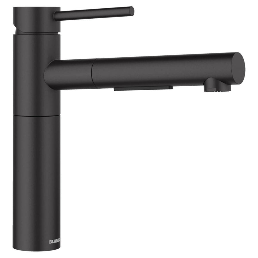 Blanco Slim Top-Lever Pull-Out Mixer Tap - Black Silgranit-Look Finish - 140° Swivel Spout - 527579