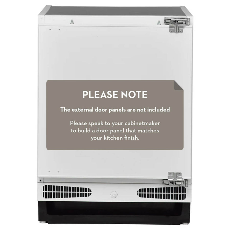 Husky 115L Integrated Bar Fridge - White, Tempered Glass Shelves, 3.5 Star Energy Rating - HUS115IN