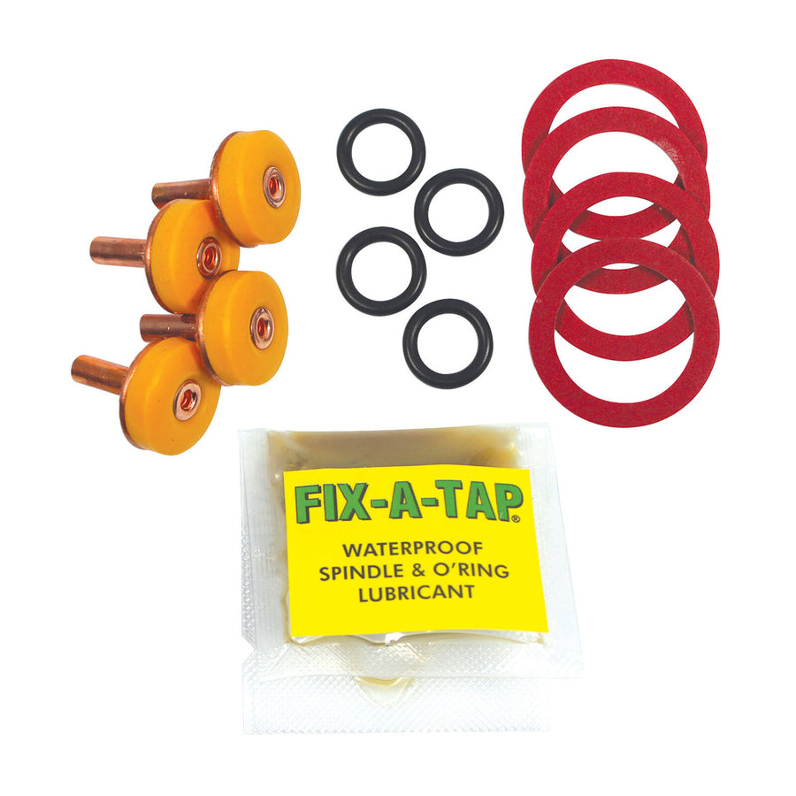 FIX-A-TAP 13mm 1/2" Soft Turn Tap Valve Repair Kit 4 Pack - Santoprene and Copper