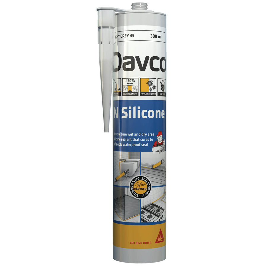 Sika Davco N Silicone Neutral Cure Light Grey NO49 300ml