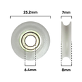 Rolltrak 25mm Acetal Concave Roller - 15kg Load - White - Durable - SuperSaverAU - view 2