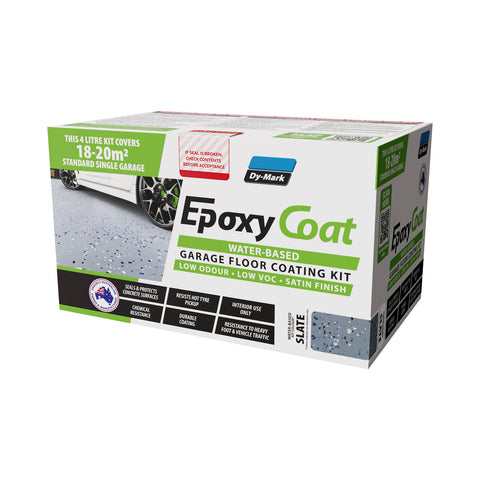 Dy-Mark Water-Based Epoxy Coat Garage Floor Kit 4L Slate Concrete Floor Indoor