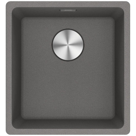 Franke 403mm Wide Single Bowl Undermount Sink - Stone Grey Granite - Extension Drainer - MRG110-37SG-FPC