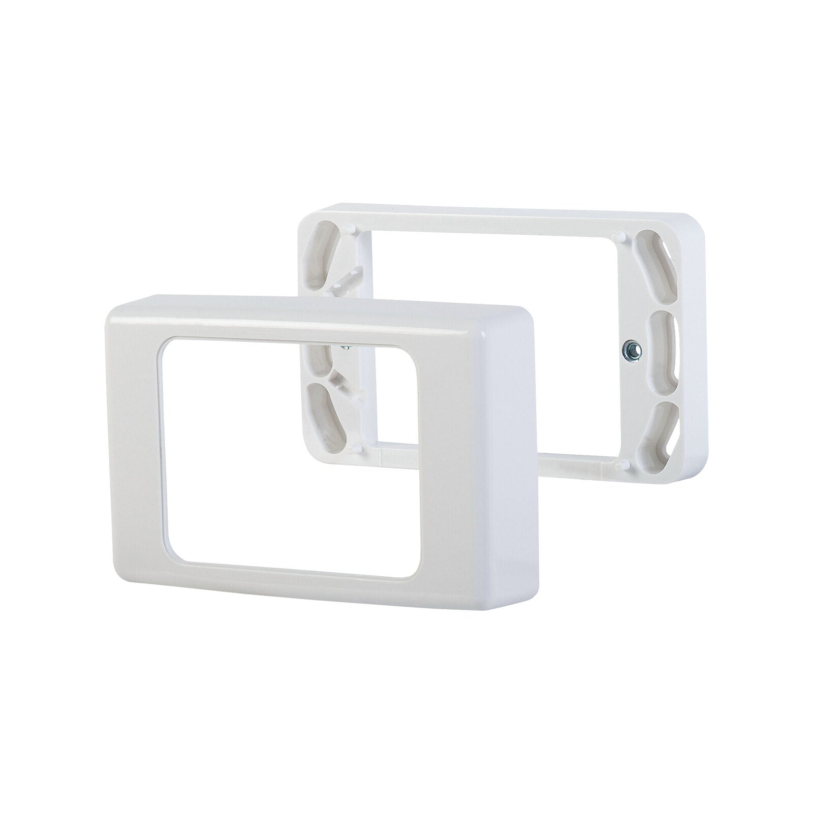 DETA Mounting Block with Clip-On Cover 26mm White Polycarbonate for Powerpoints & Switches