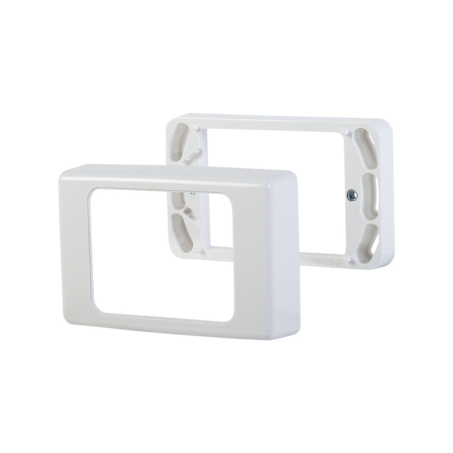 DETA Mounting Block with Clip-On Cover 26mm White Polycarbonate for Powerpoints & Switches