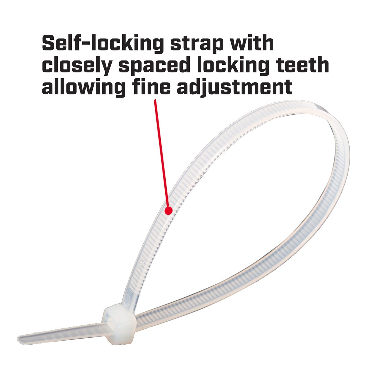 Crescent Cable Ties - 370mm x 4.8mm Nylon - Extra Strength - 100 Pk - SuperSaverAU - view 3