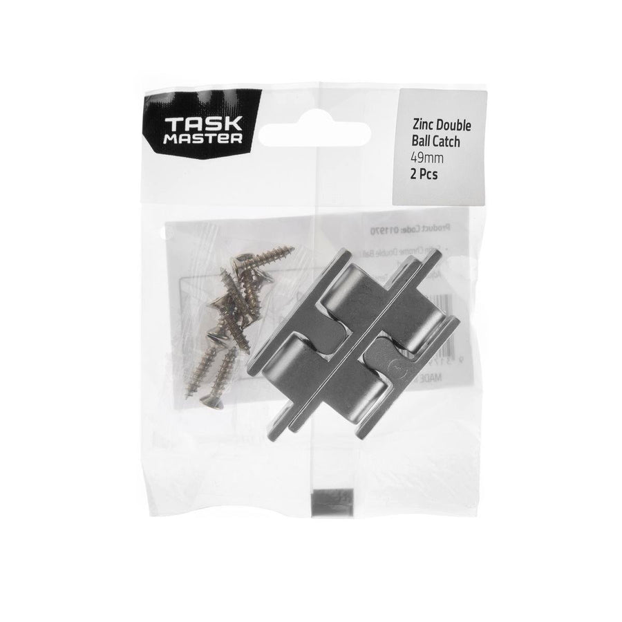 Taskmaster Double Ball Catch - 49mm - Zinc - 2 Pack - Durable Construction - SuperSaverAU - view 1