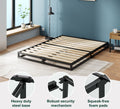 Zinus Joseph Single Metal Bed Frame - 153mm Low Profile, Flat Wooden Slats, Black Steel - AU-MBBF-6S