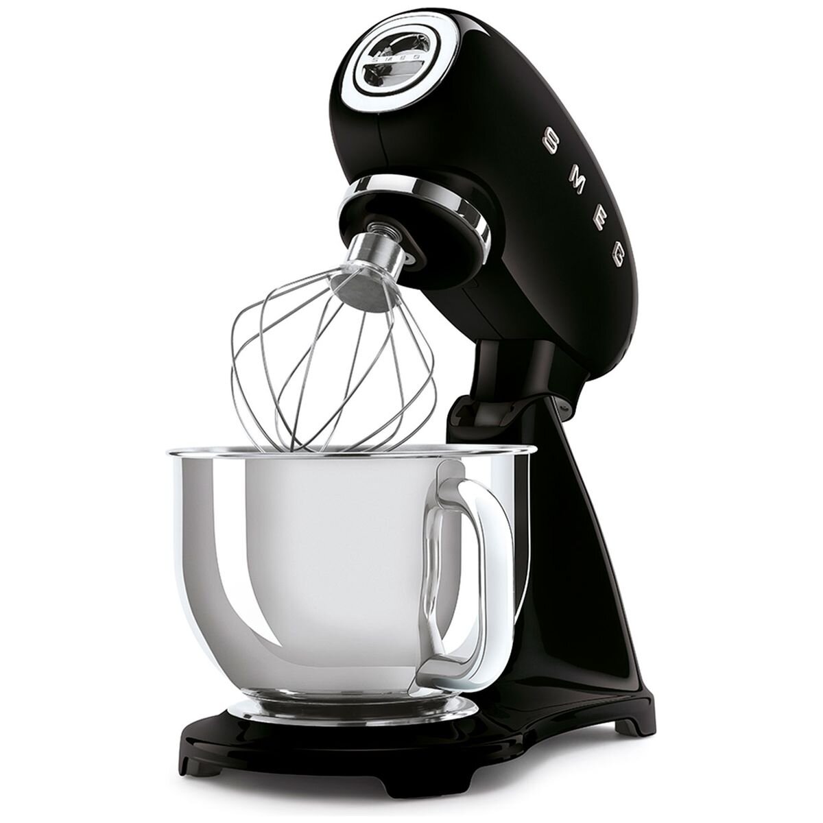 Smeg 50s retro style stand mixer 4.8L - Black finish, 800W, 10 speeds, tilt-head - SMF03BLAU