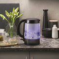 Russell Hobbs Brooklyn Glass Kettle 1.7L - Black Trim, Blue Illumination, 2200W - RHK172BCH
