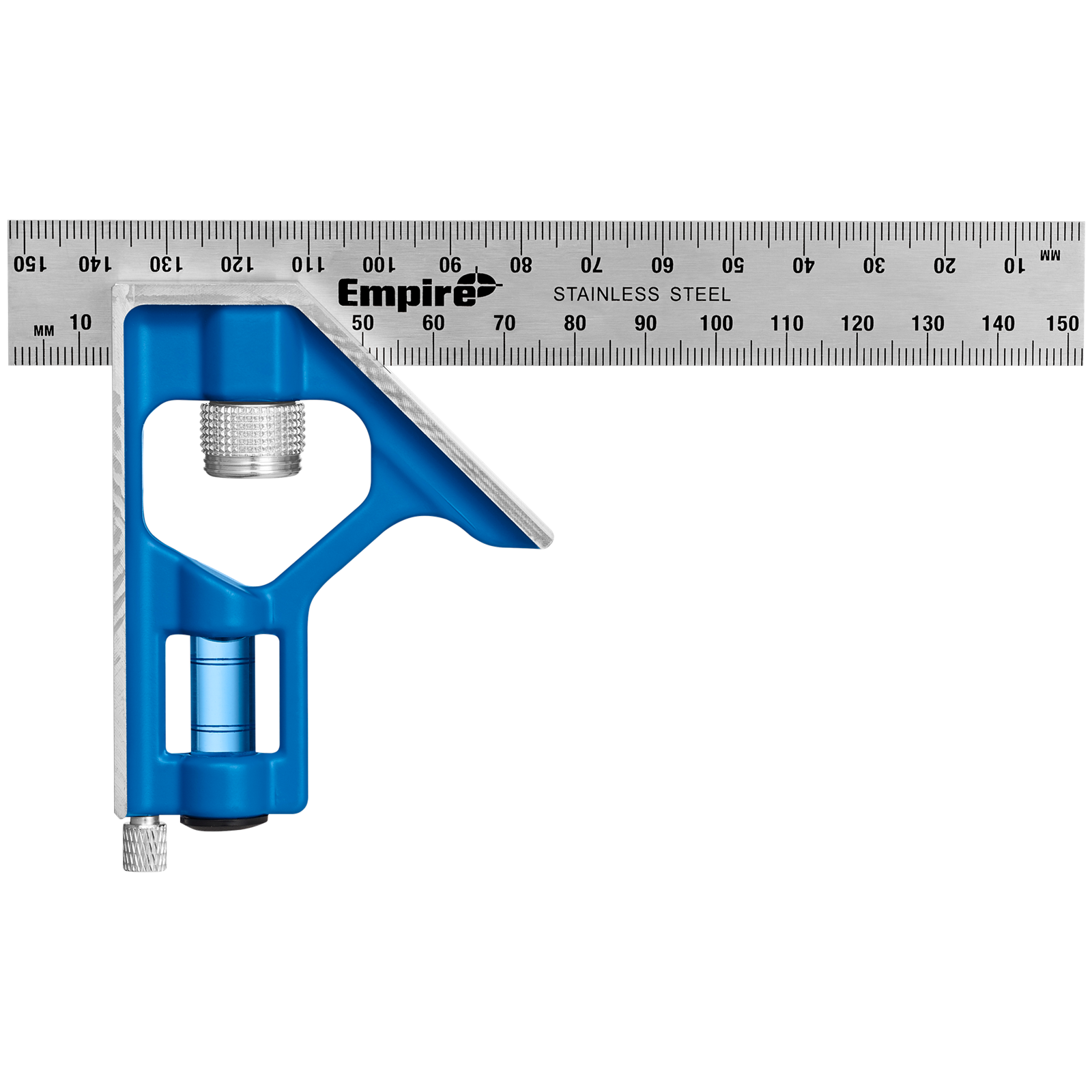 Empire 150mm True Blue Combination Square, Stainless Steel Blade with Vial