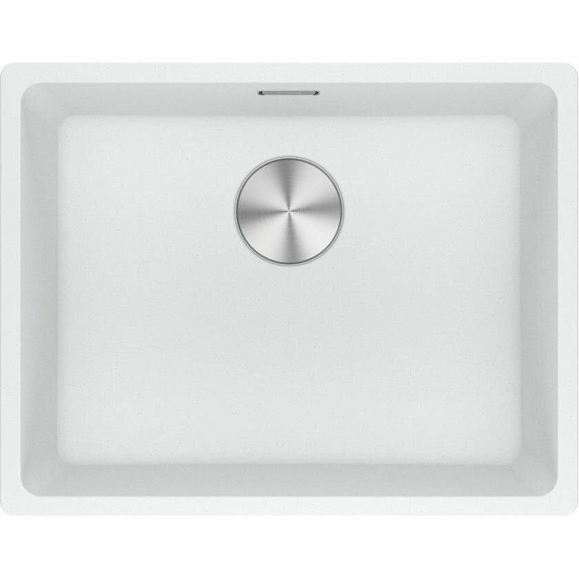 Franke Maris Single Bowl Flush Mount Sink with Extension Drainer - Polar White Fragranite - MRG210-52PW-FPC