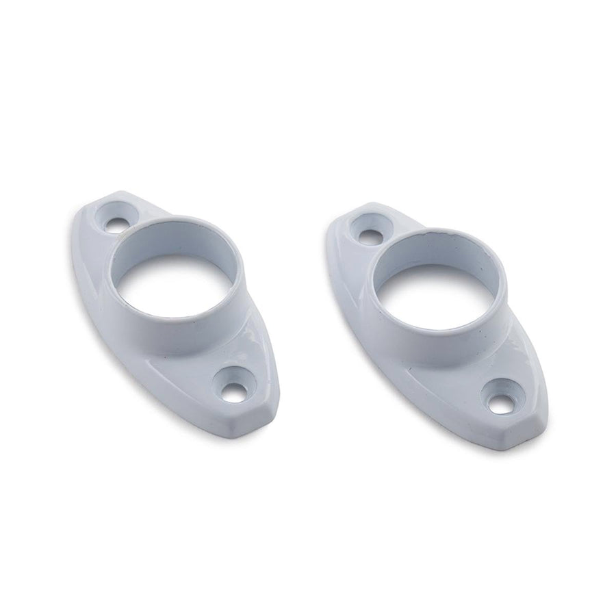 Sandleford Oval Flanges 19mm Zinc Alloy White 2 Pack - SuperSaverAU - view 1