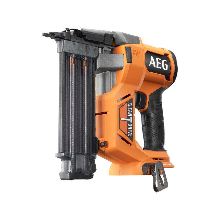 AEG 18V Brushless Brad Nailer - 18ga - Skin Only - Tool-Free Jam Release - SuperSaverAU - view 1