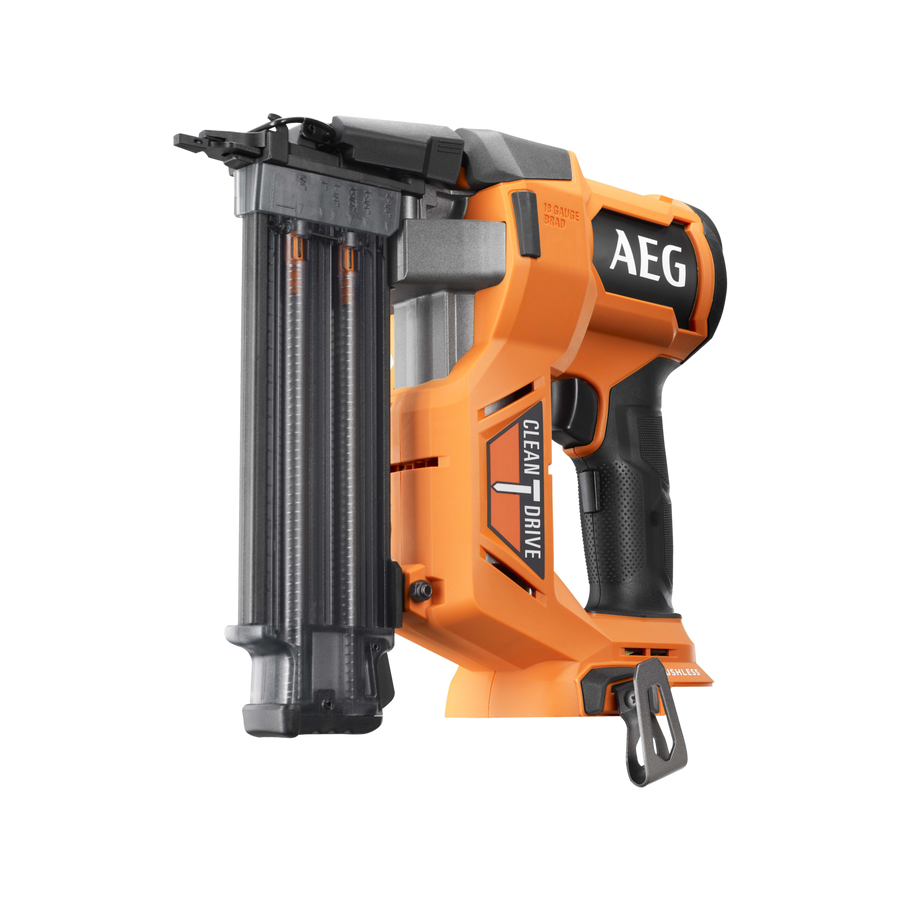 AEG 18V Brushless 18GA F-Rapid Brad Nailer Skin Only A18FCN18GA0