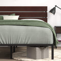 Zinus Figari queen metal and bamboo bed frame - brown, slat support, 250kg capacity - AU-FBOBH1-39Q