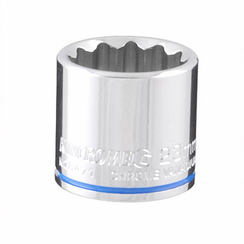 Kincrome 23mm 3/8" Drive Shallow Socket - 12 Point, Chrome Vanadium Steel
