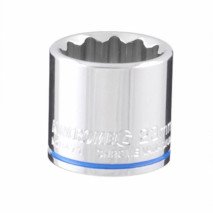 Kincrome 23mm 3/8" Drive Shallow Socket - 12 Point, Chrome Vanadium Steel