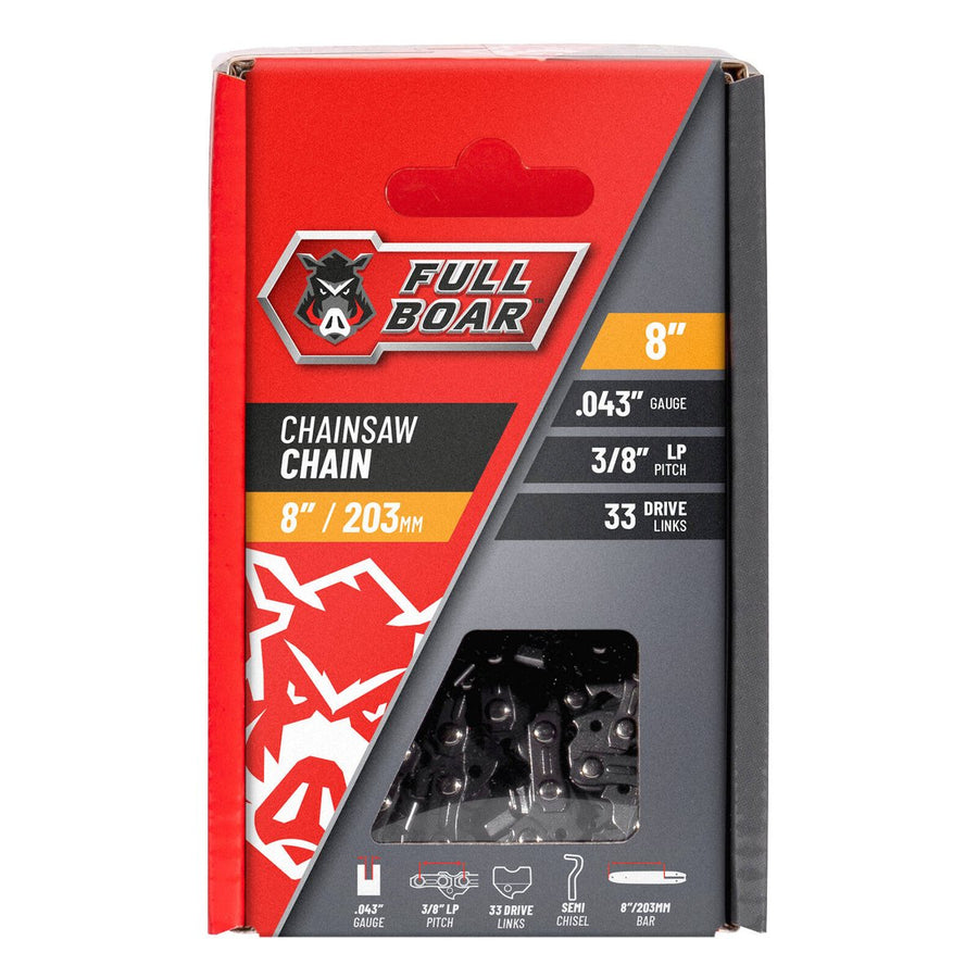Full Boar Chainsaw Chain - 8" (203mm) - 33 Drive Links - Semi Chisel - 0.043" Gauge - SuperSaverAU - view 1