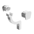 Peak White Aluminium Deck Modular Handrail Brackets and End Caps - 3 Pack