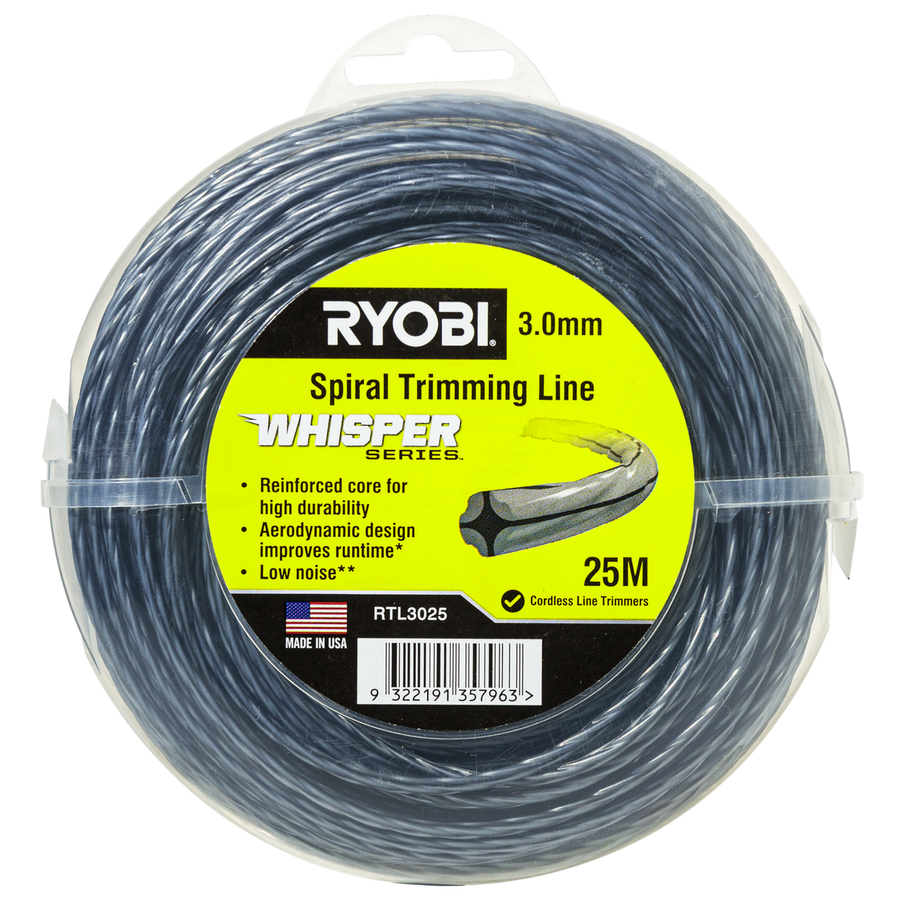 Ryobi Whisper Series Trimming Line 3mm x 25m - Durable Nylon - Green - SuperSaverAU - view 1