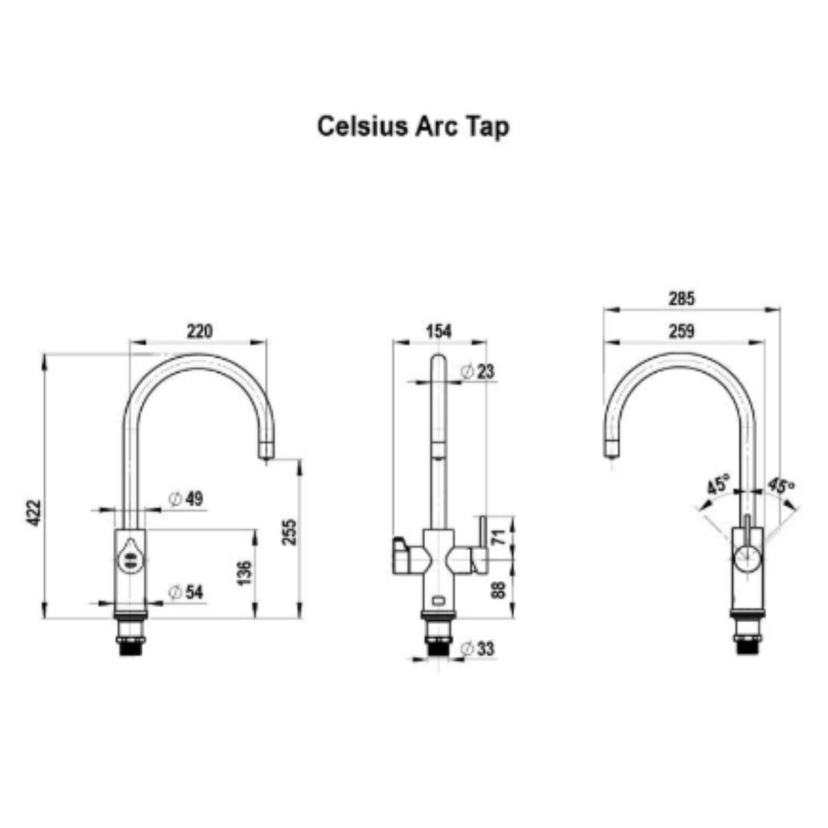 Zip HydroTap G5 Celsius Arc Boiling Filtered Tap - Chrome - 0.2 Micron Filtration - H58786Z00AU