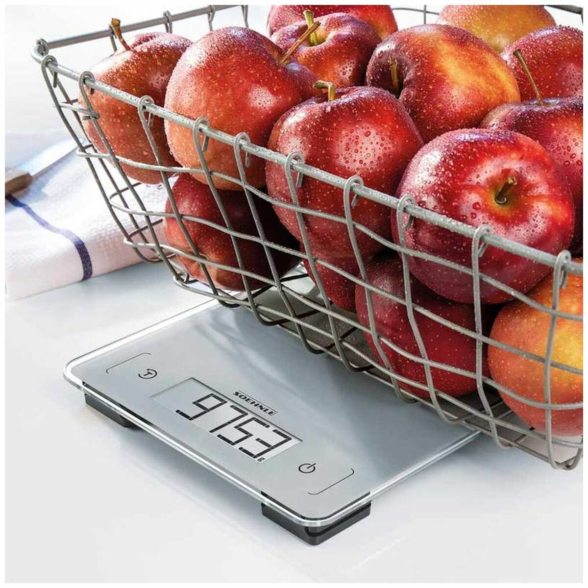 Leifheit Aqua Proof Kitchen Scale - Waterproof Housing and 10kg Maximum Weight - Silver - S66225