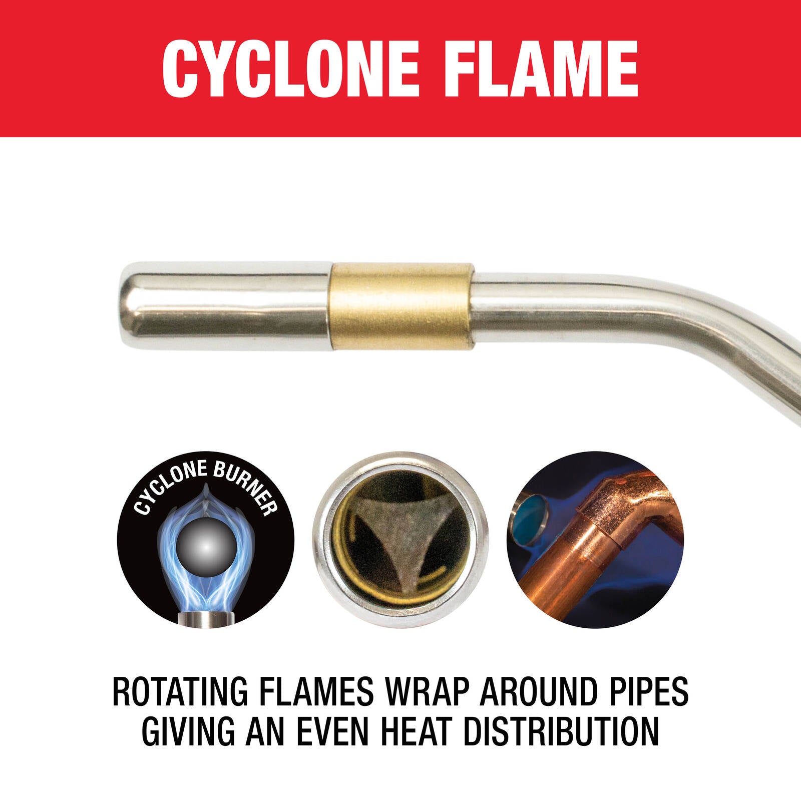 Tradeflame Turbo Cyclone Torch - Cast Aluminium Body, Stainless Burner