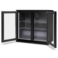 Husky double door outdoor beverage fridge - black, anti-condensation glass doors - ALFC2BLK840ELB