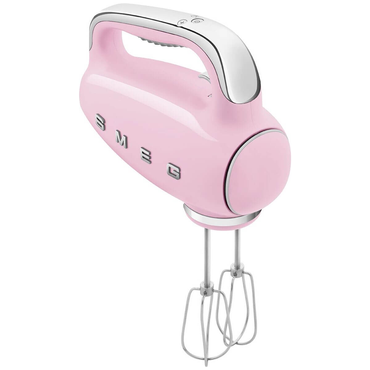 Smeg 50s Retro Style Hand Mixer - 250W, 9 Speeds Plus Turbo, Backlit LED Display, Pink - HMF01PKAU