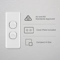 DETA X6 Double Architrave Switch 240V 10A White Polycarbonate